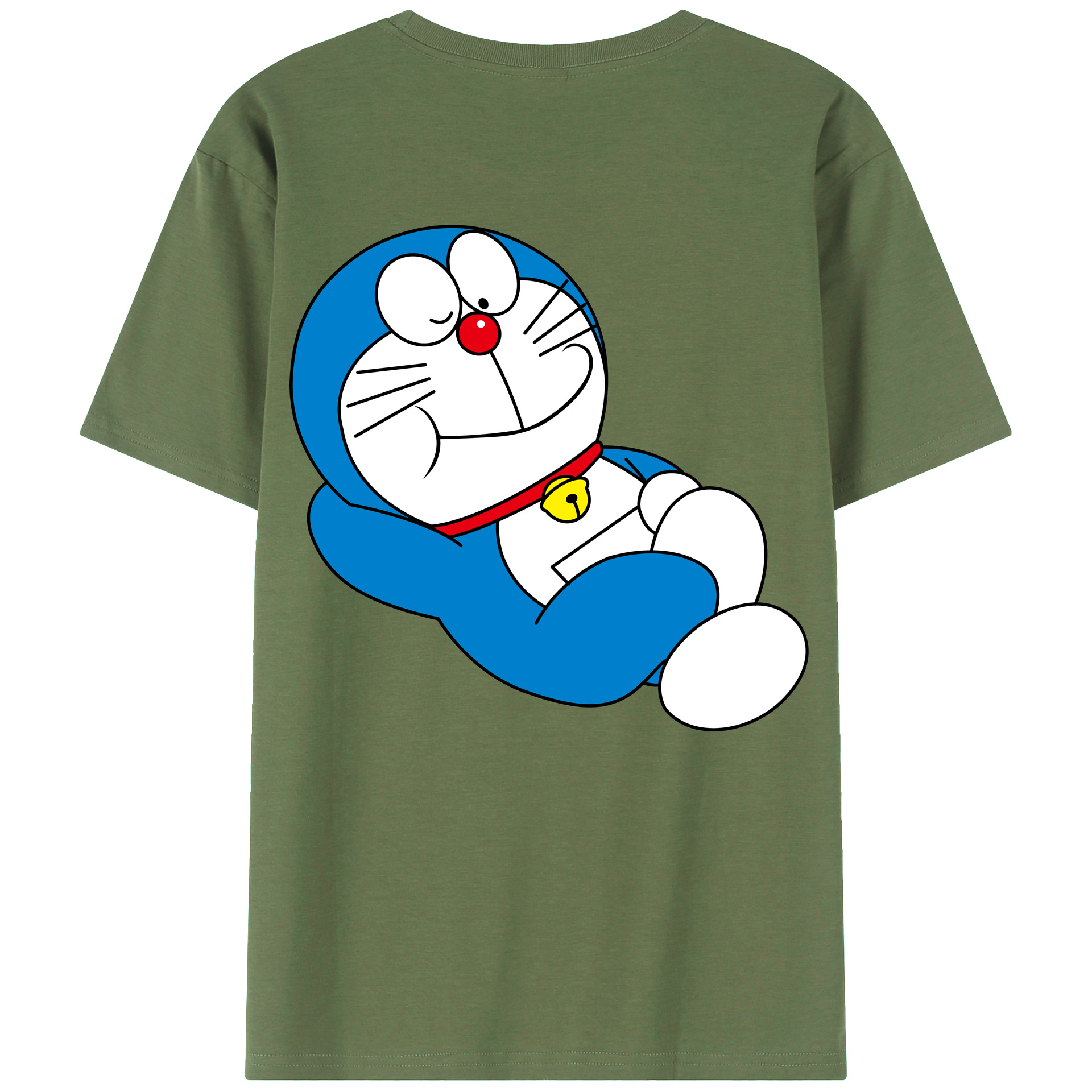 （画像用） ドラえもん Doraemon 綿100％ メンズ半袖Tシャツ（バックプリント） 通気性